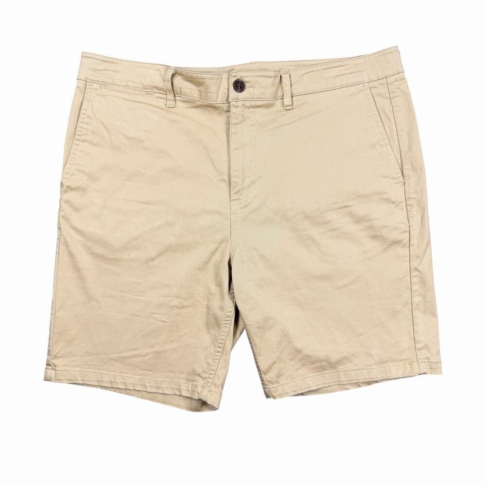 Katin Chino Shorts Men’s 38 Khaki Beige Casual Flat Front 8.5” Inseam